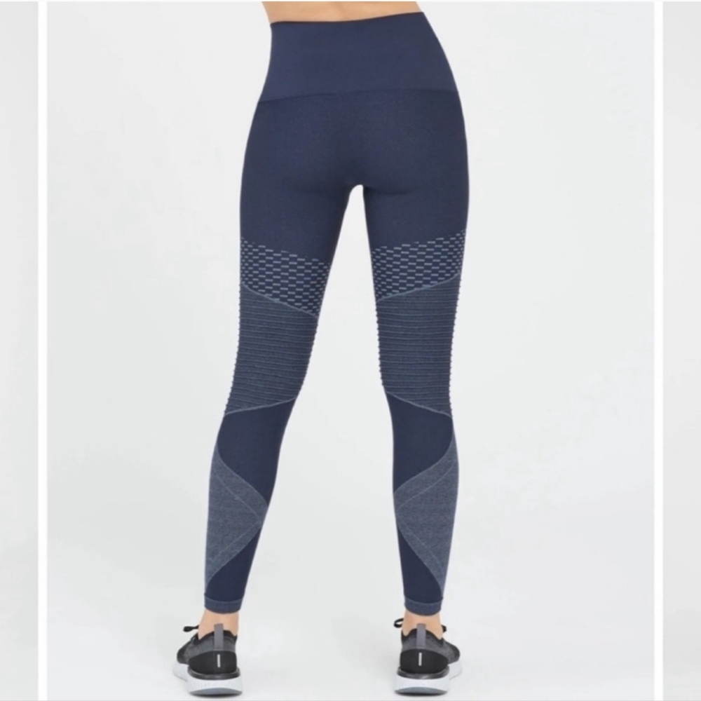 SPANX Look at Me Now Seamless Moto Blue Leggings
